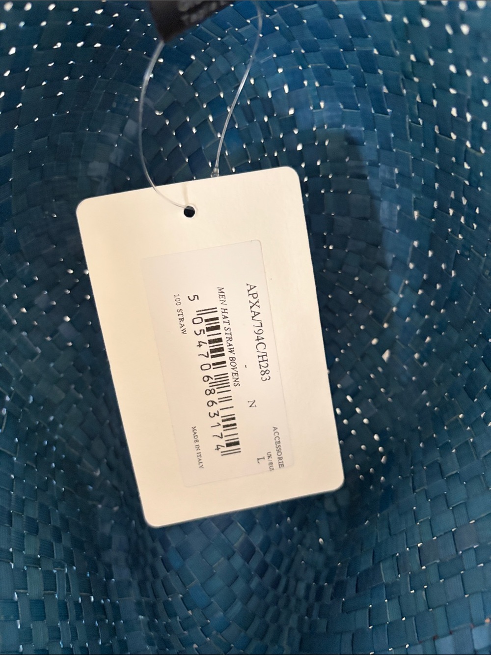 Paul Smith Blue Woven Straw Fedora Hat size large - Picture 5 of 6